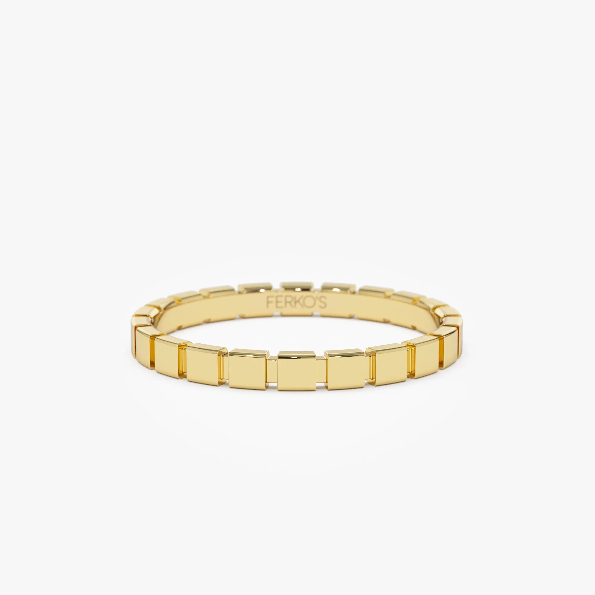 14K Geometric Square Stacking Ring