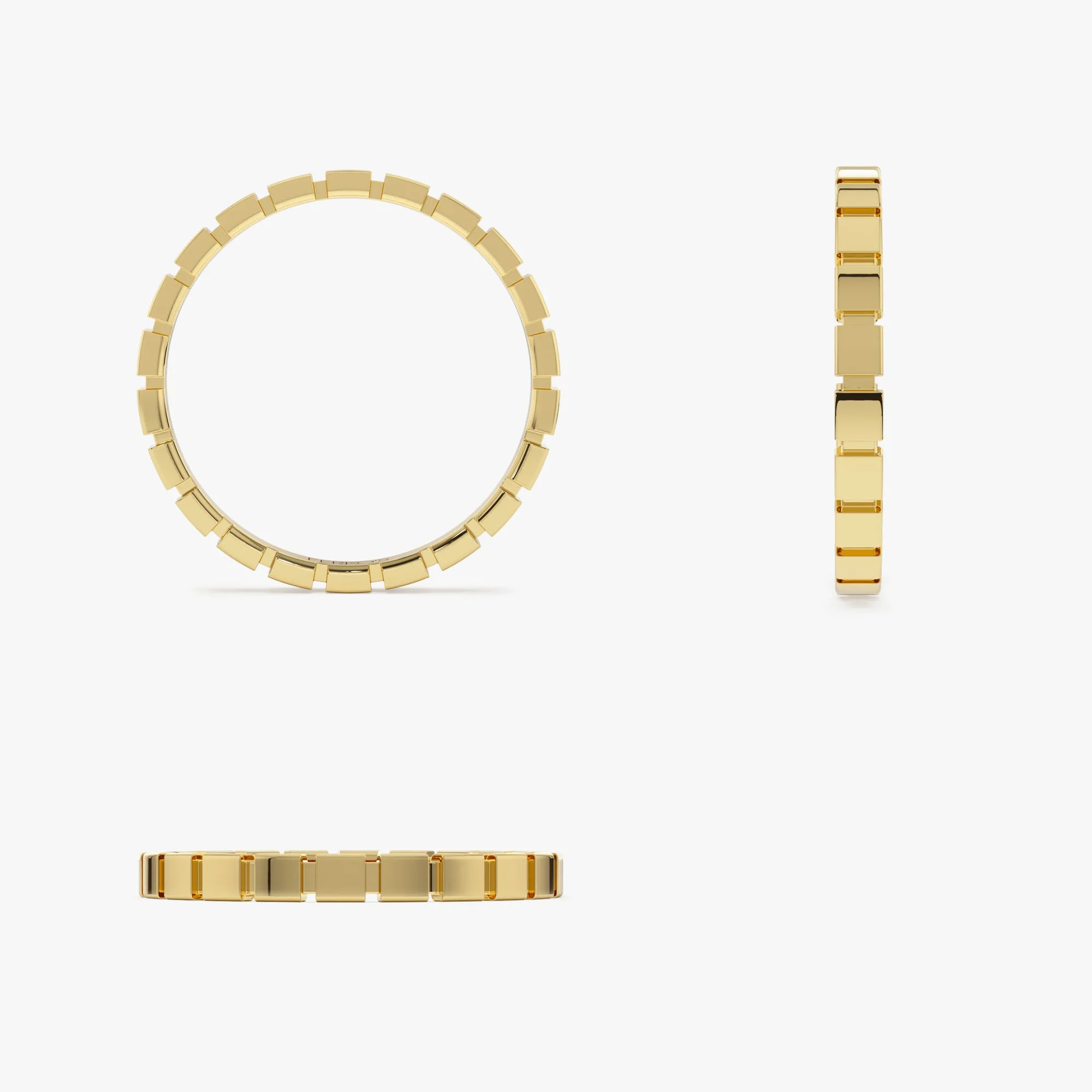 14K Geometric Square Stacking Ring