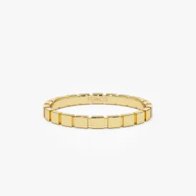 14K Geometric Square Stacking Ring