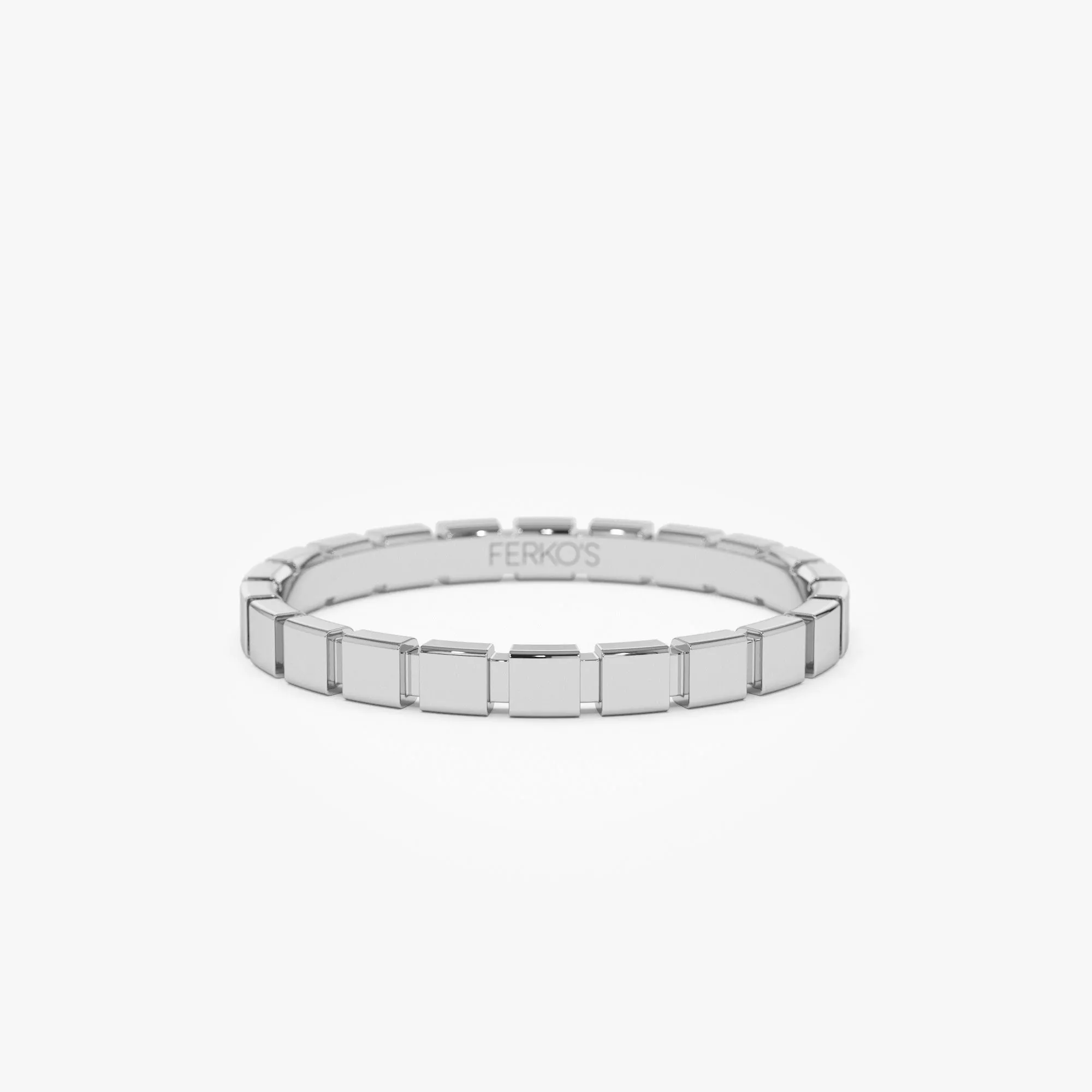 14K Geometric Square Stacking Ring