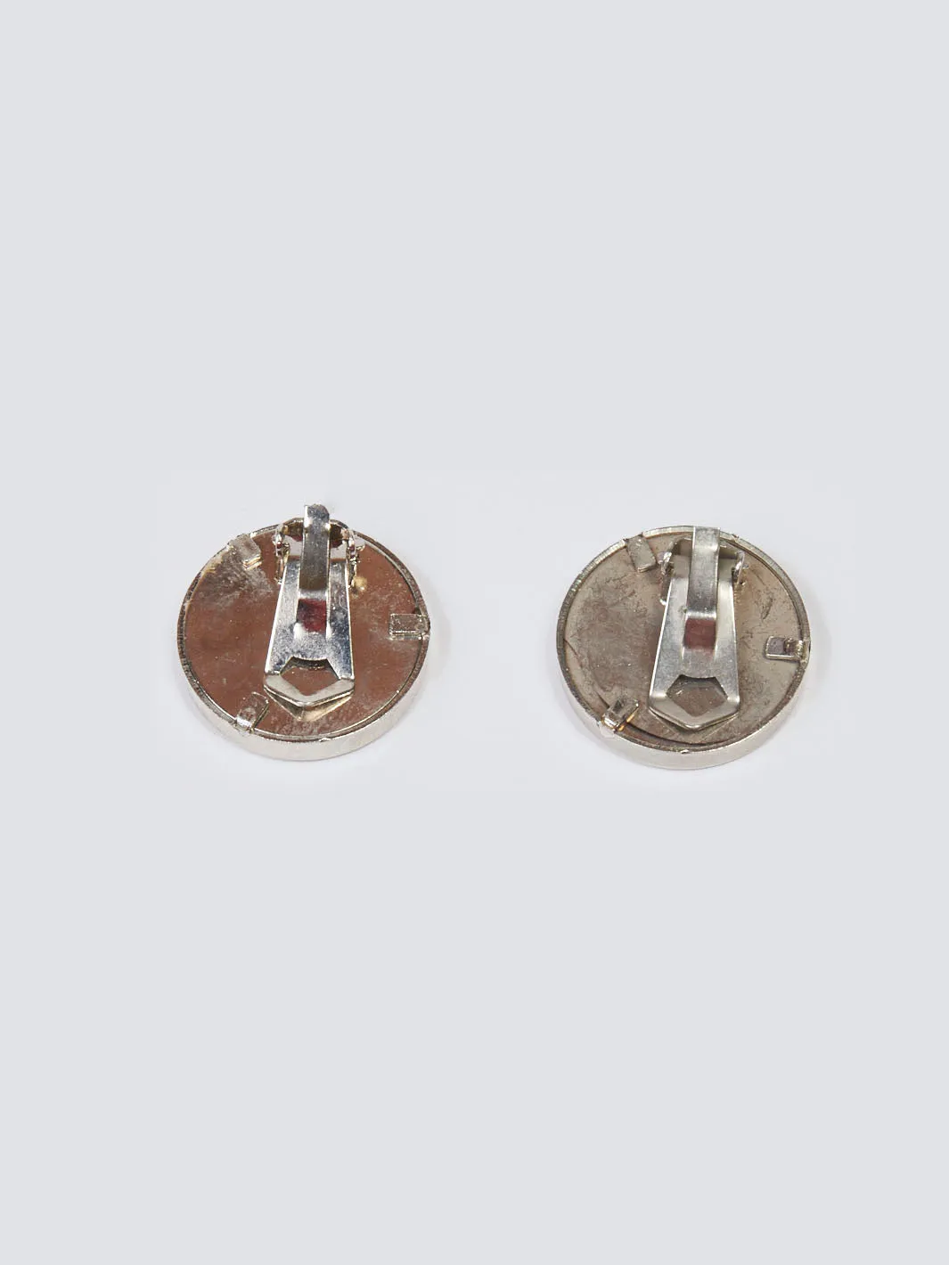 1980s Thierry Mugler round clip-on earrings in wood and metal