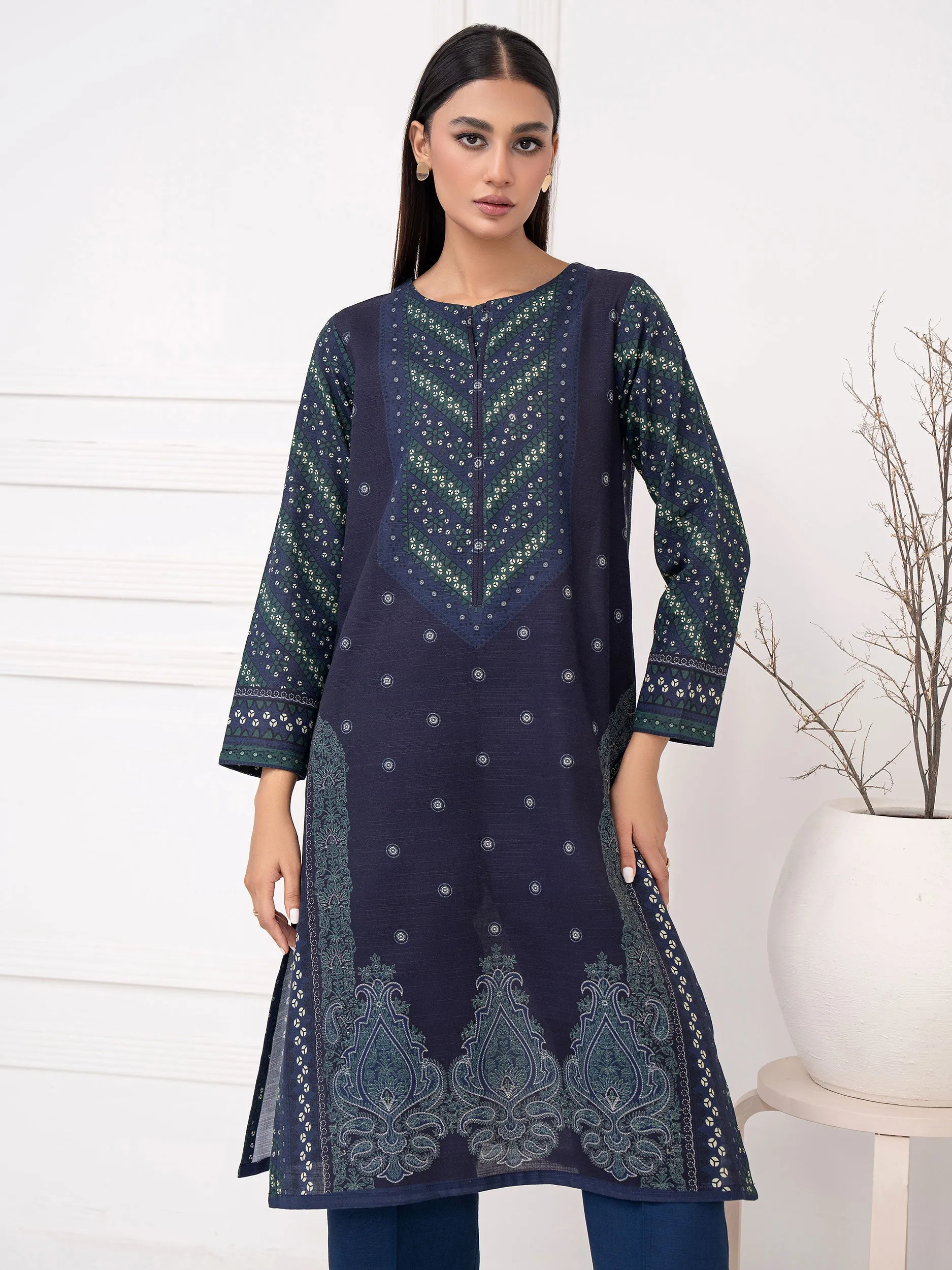 2 Piece Khaddar Suit-Printed (Unstitched)