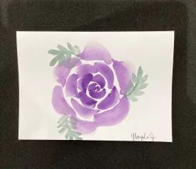 5" x 7" Hand Painted  Flower Greeting Card