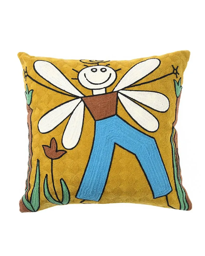 Abstract Art Boy With Wings Cushion Cover | 18 x 18 inches