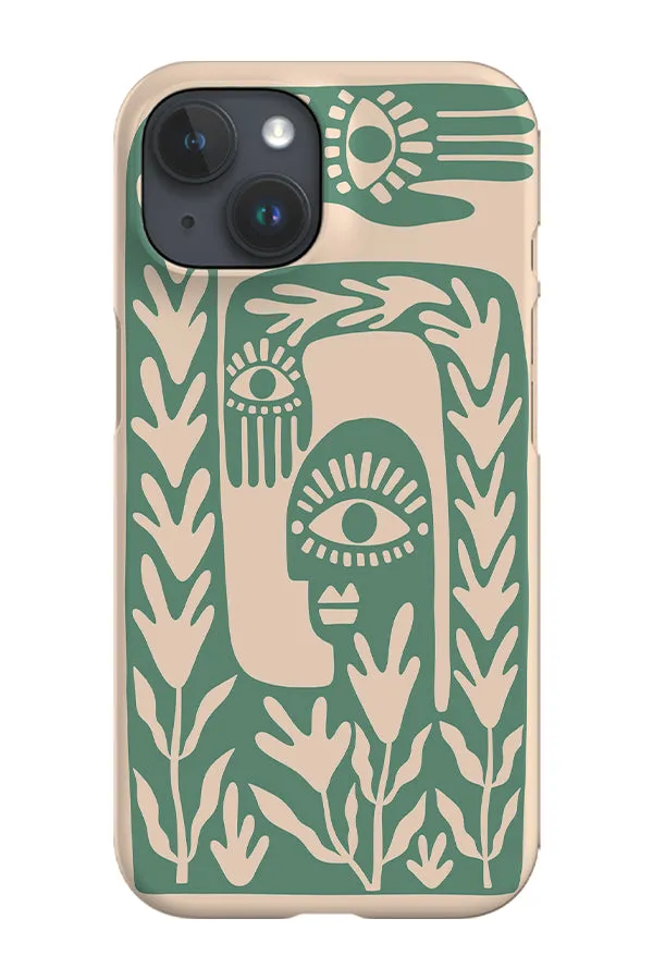 Abstract Face Phone Case (Mint)