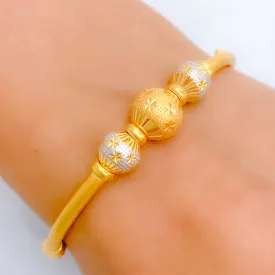 Accented Alternating Bead Bangle Bracelet