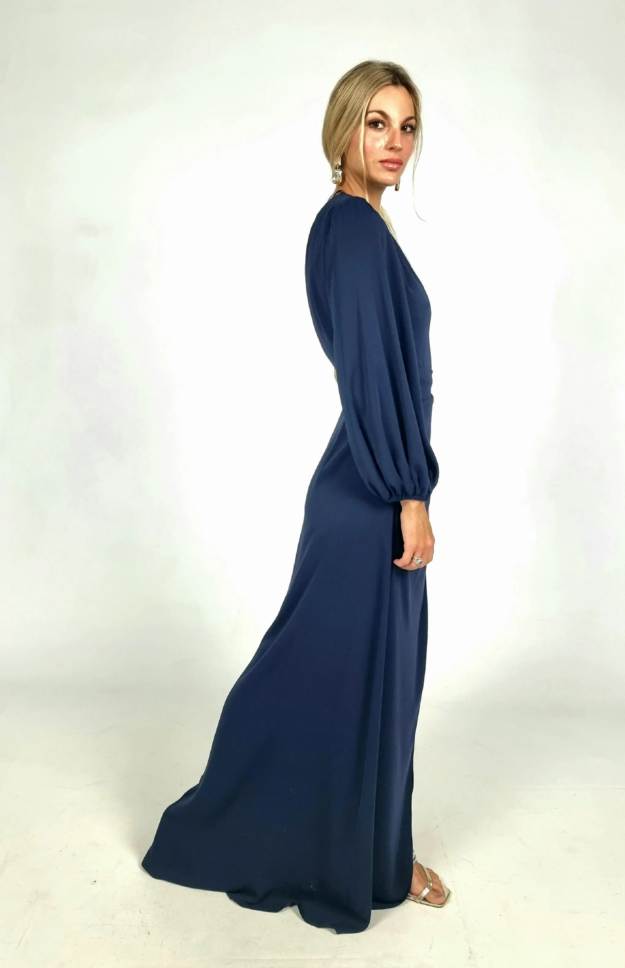 Access Fashion Navy One Shoulder Maxi Dress