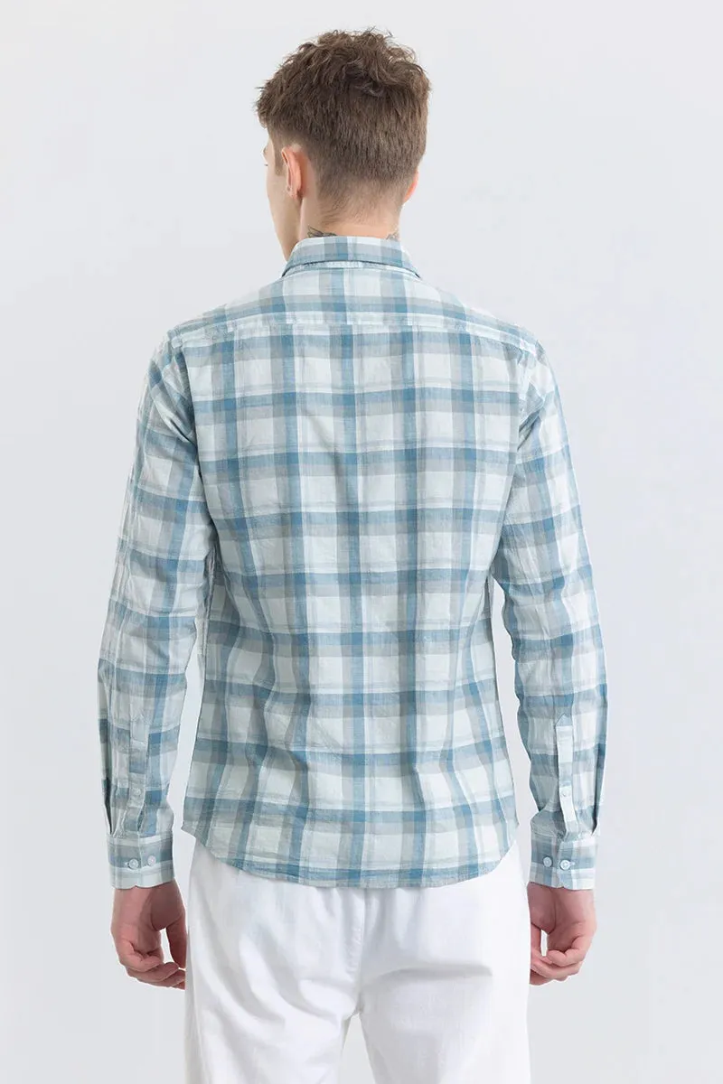 Alessia Blue Checks Linen Blend Shirt