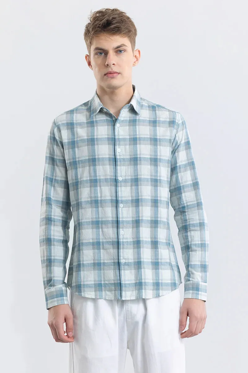 Alessia Blue Checks Linen Blend Shirt