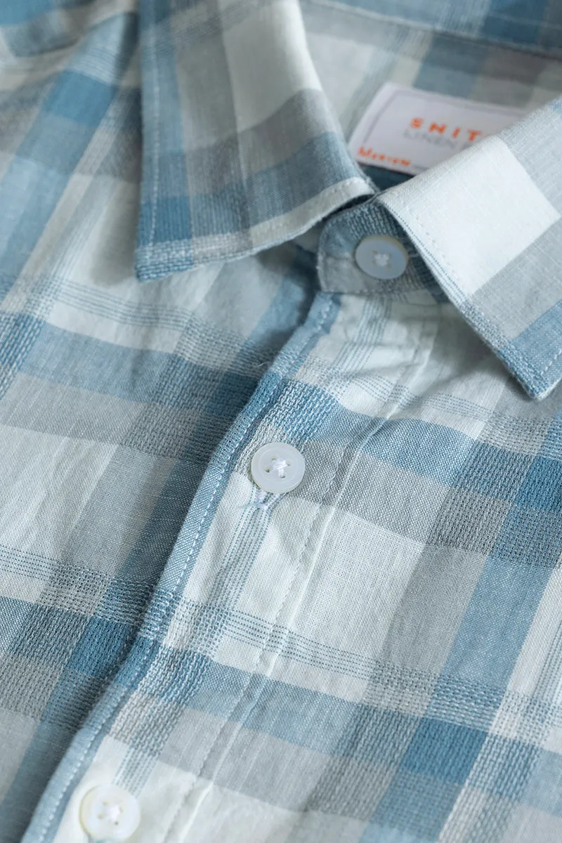 Alessia Blue Checks Linen Blend Shirt