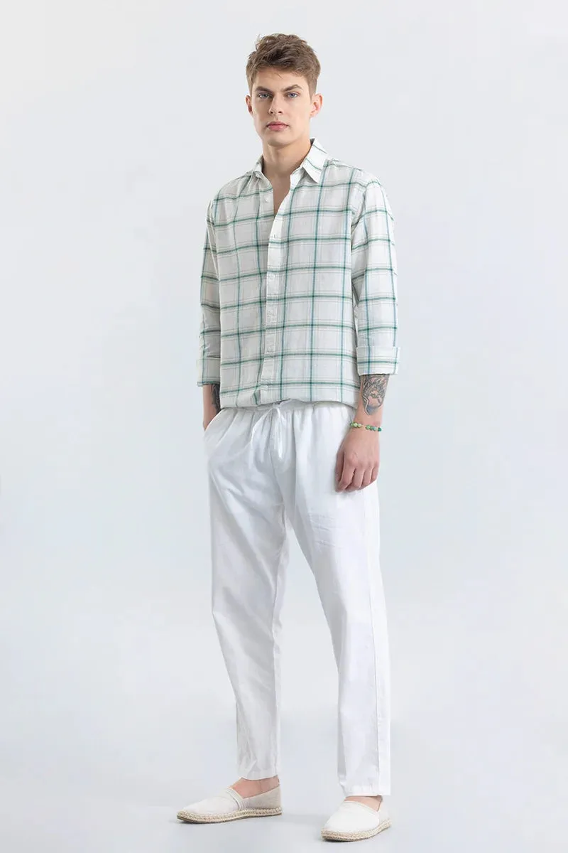 Alessia Green Checks Linen Blend Shirt