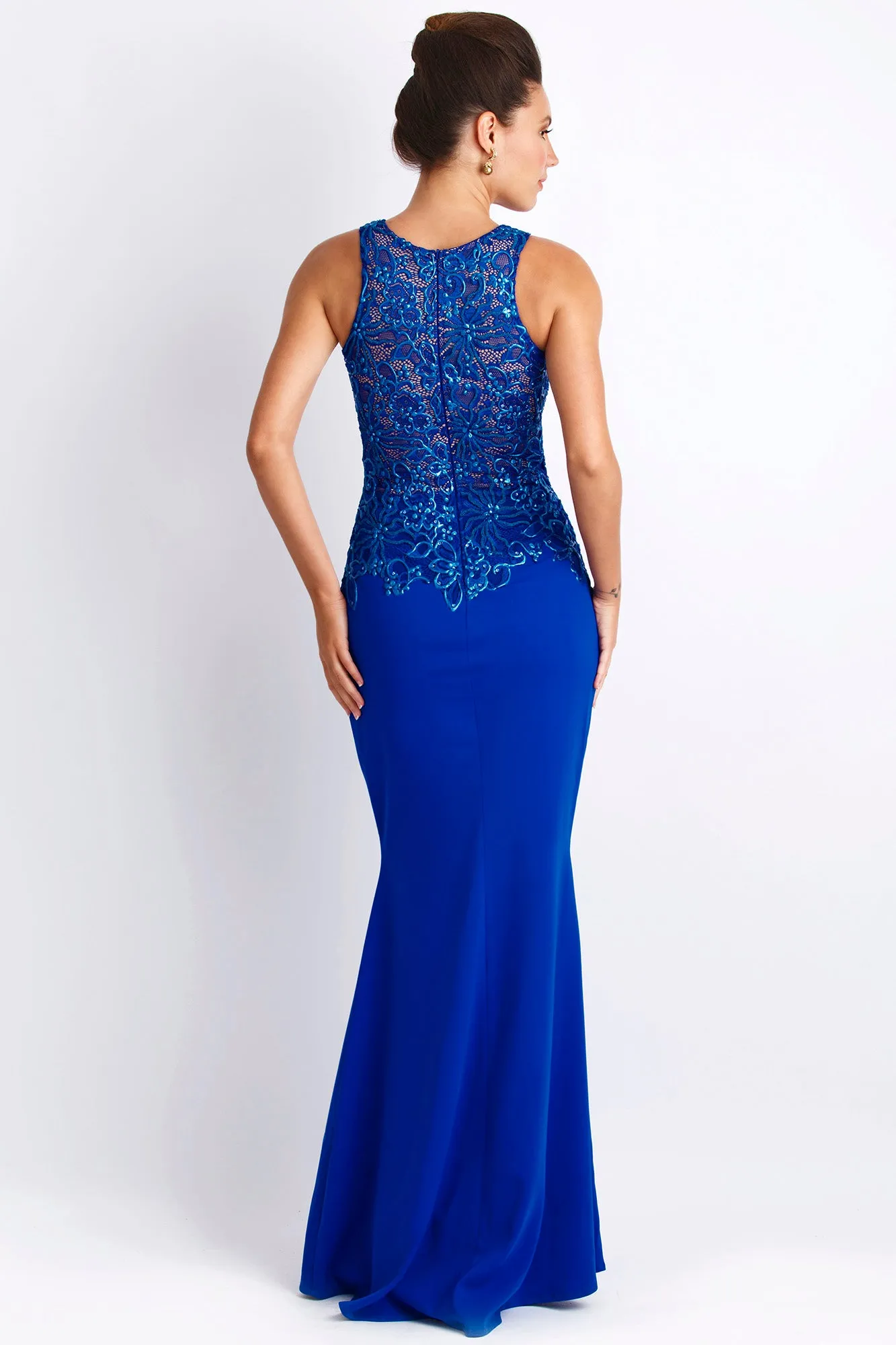 Alitze Navy Blue Jersey Gowns - Long Dress