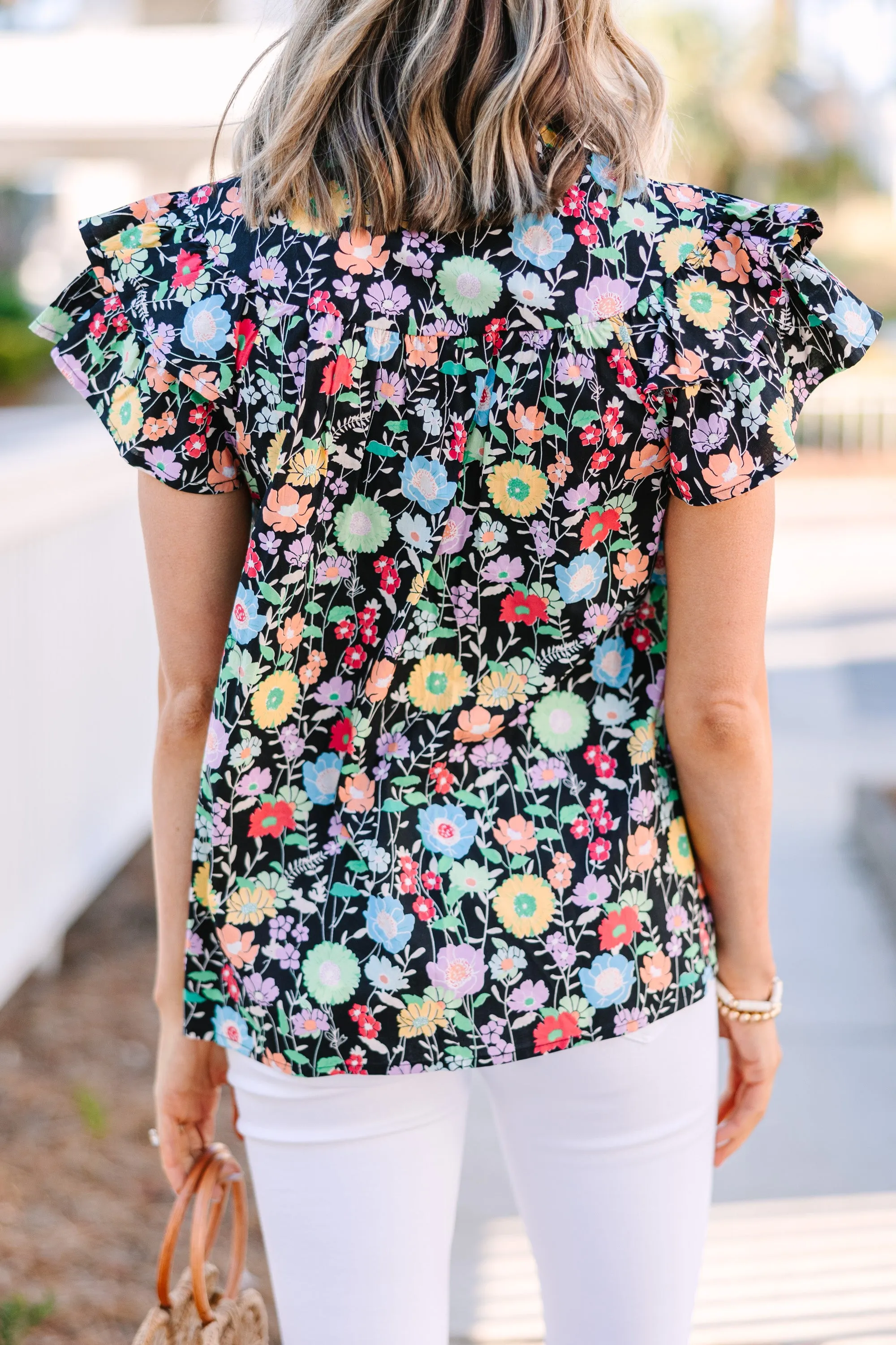 Always Ready Black Floral Blouse