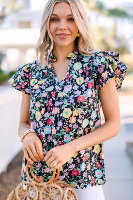 Always Ready Black Floral Blouse