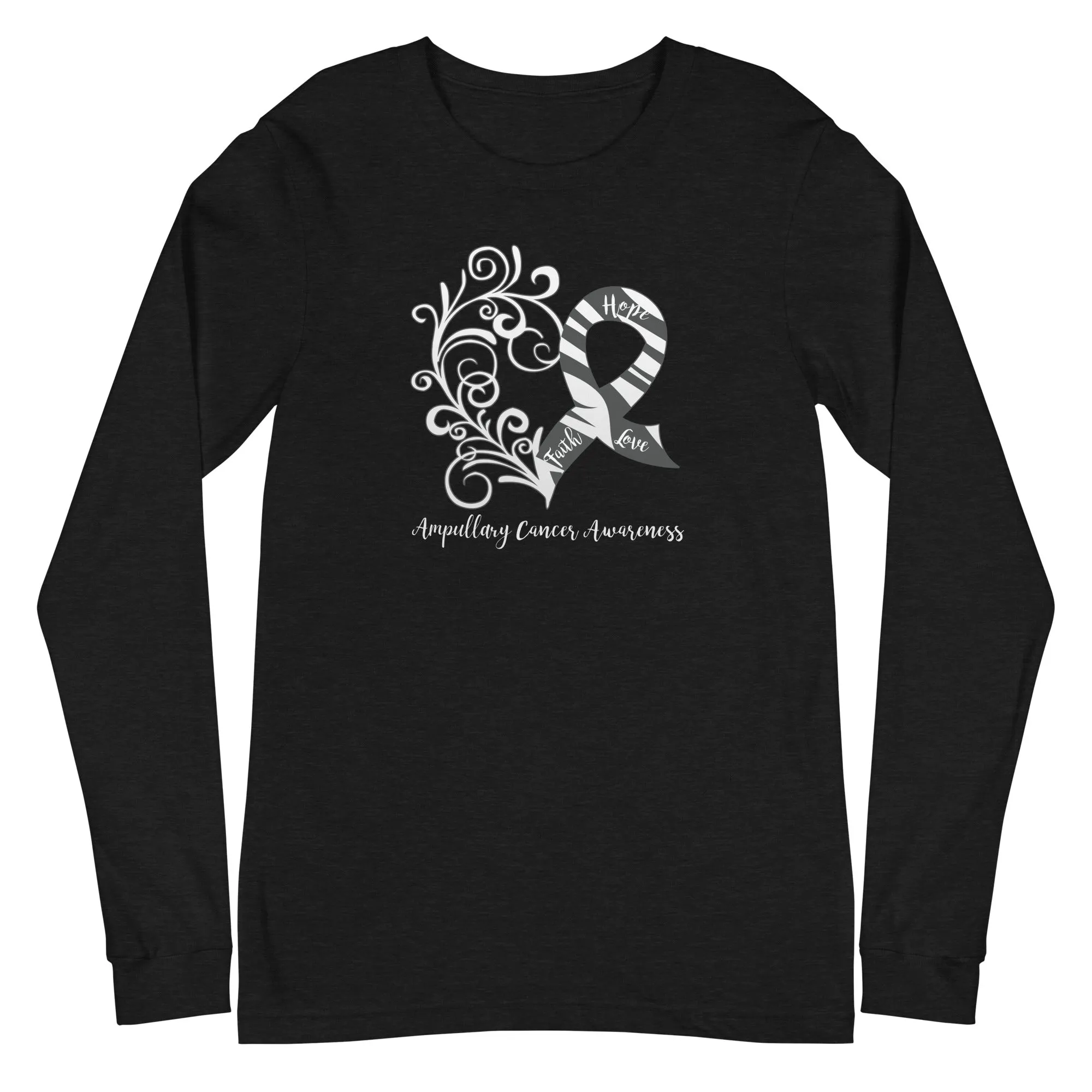 Ampullary Cancer Awareness Heart Long Sleeve Tee (Several Colors Available)