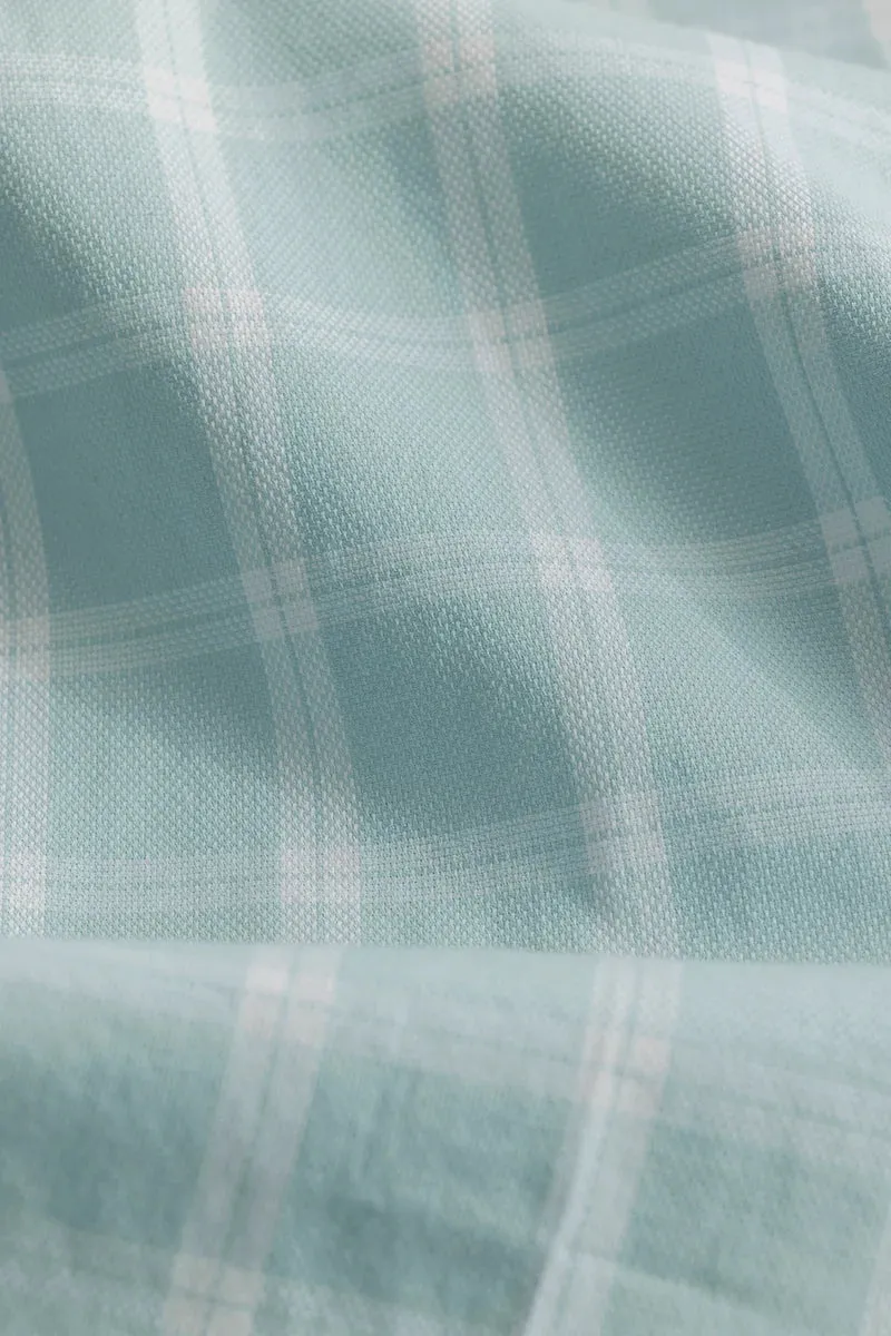 Antonios Premium Quality, Aquamarine Checked Pattern Shirt