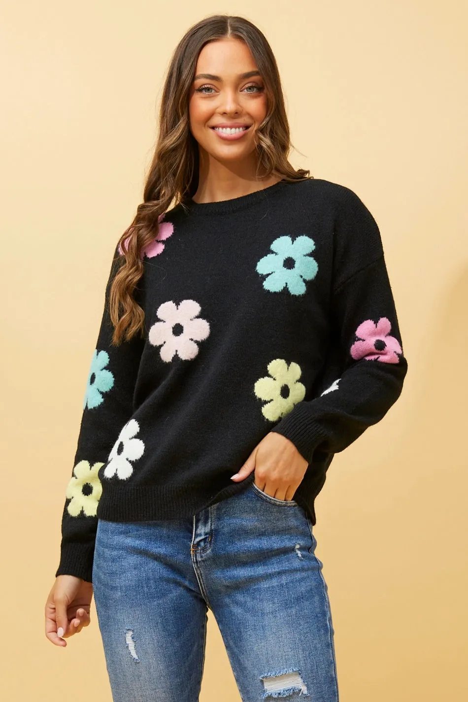 ASTER FLORAL KNIT JUMPER