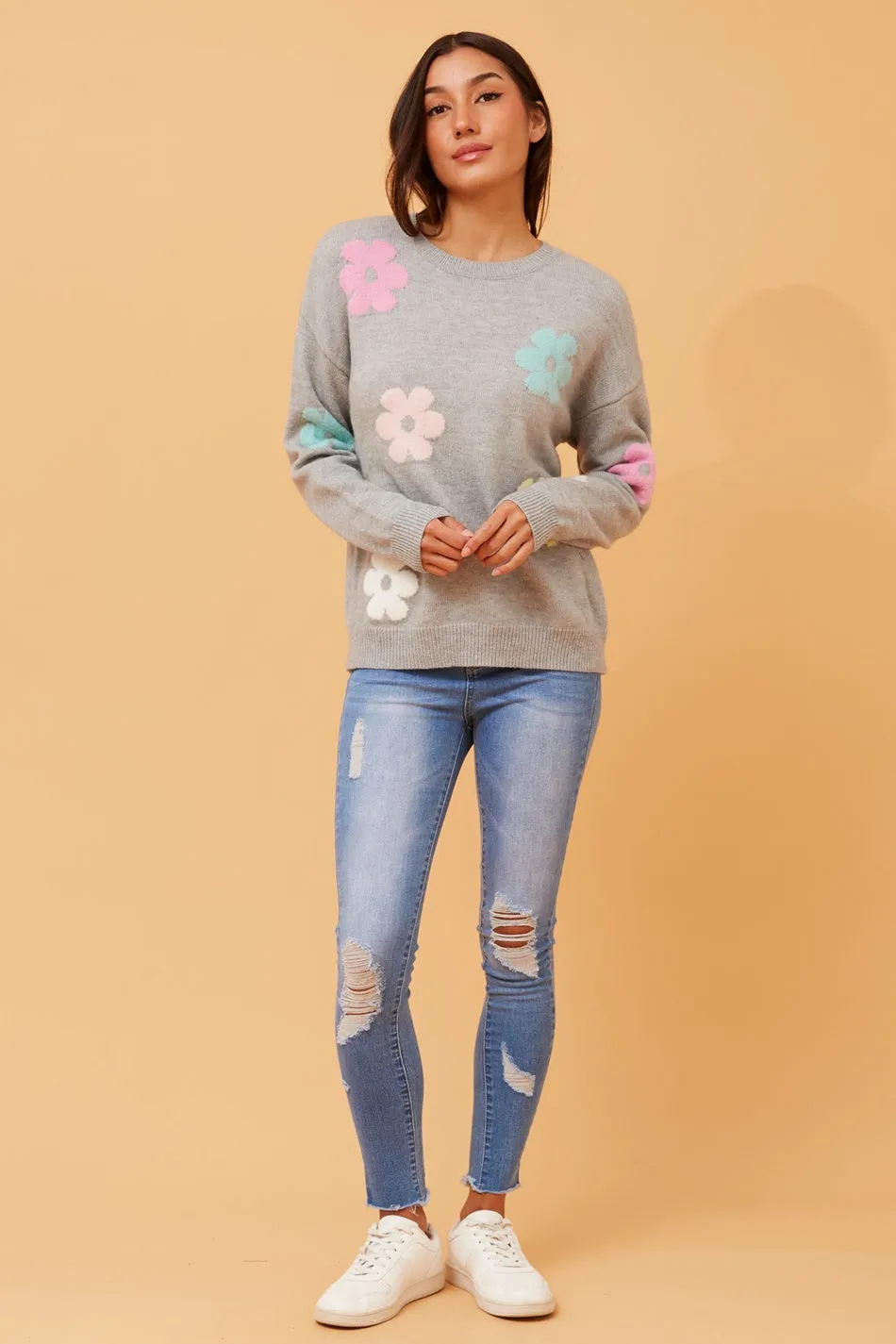 ASTER FLORAL KNIT JUMPER