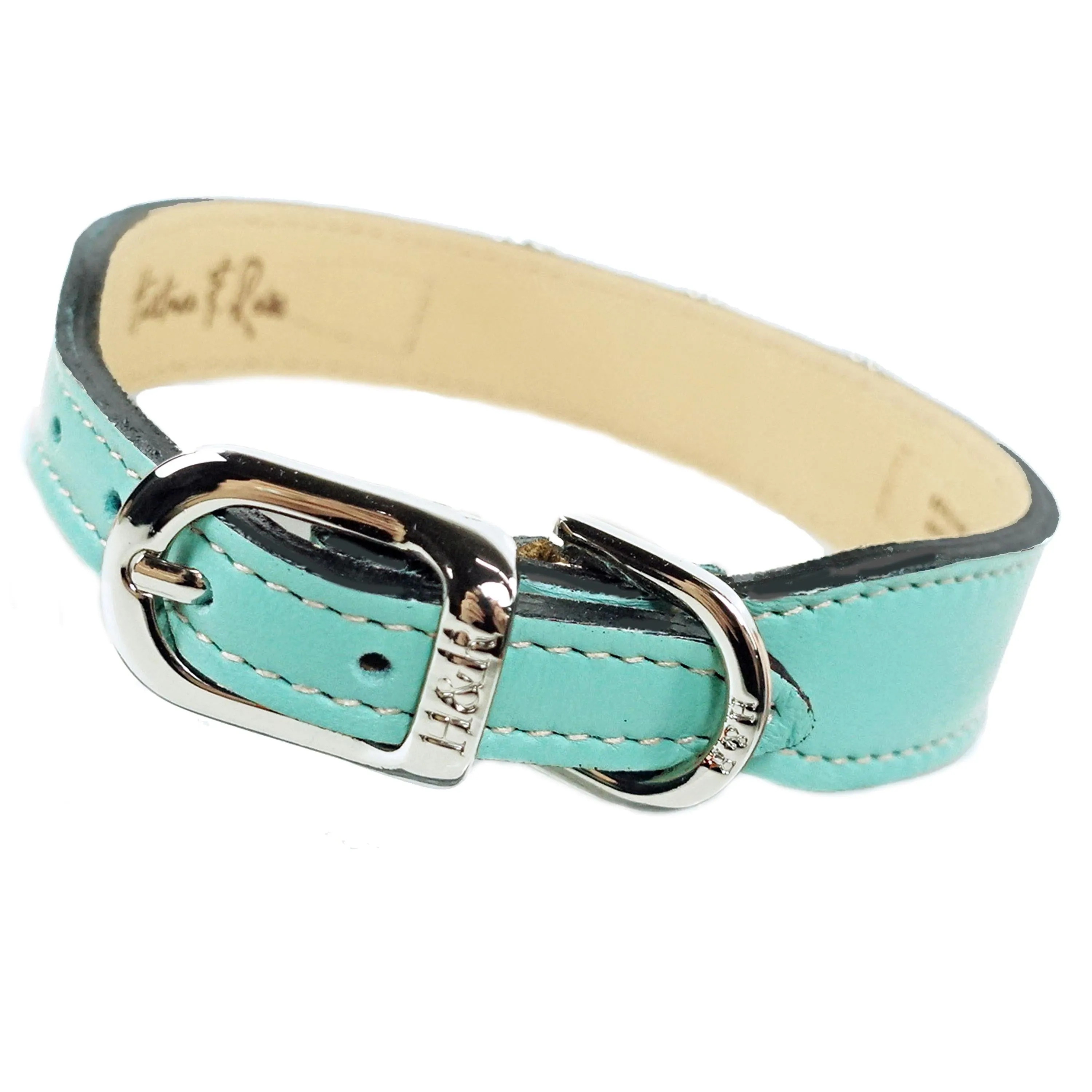 Athena Dog Collar in Turquoise & Nickel