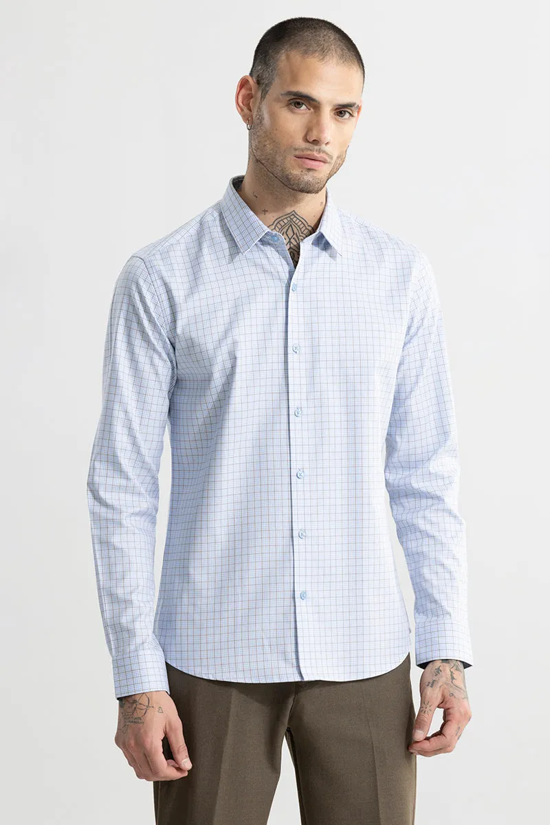 Blue Shirt - Balanced Checks: Modern and Stylish Mens Clothing