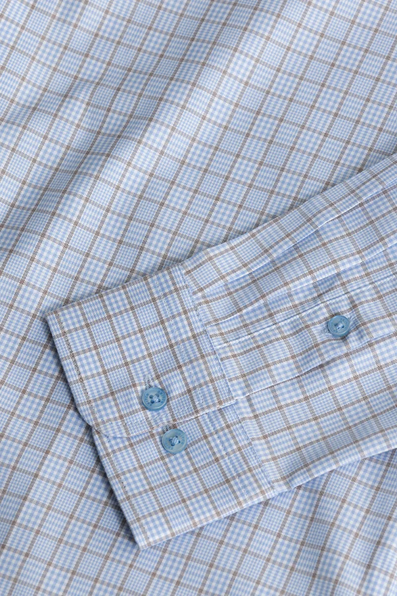 Blue Shirt - Balanced Checks: Modern and Stylish Mens Clothing