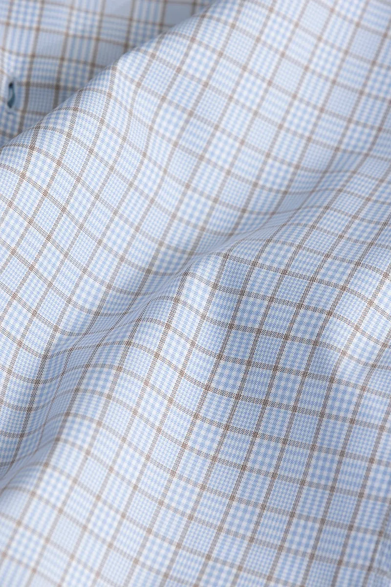 Blue Shirt - Balanced Checks: Modern and Stylish Mens Clothing