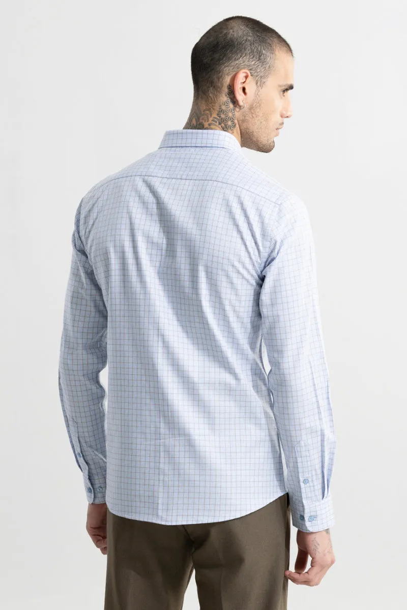 Blue Shirt - Balanced Checks: Modern and Stylish Mens Clothing