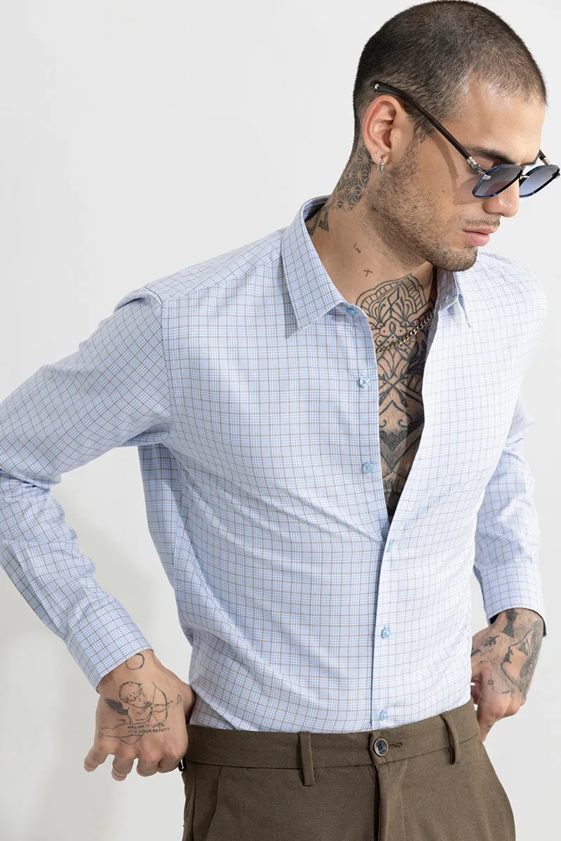 Blue Shirt - Balanced Checks: Modern and Stylish Mens Clothing