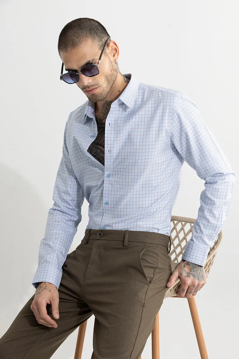 Blue Shirt - Balanced Checks: Modern and Stylish Mens Clothing