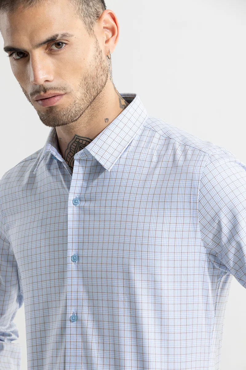 Blue Shirt - Balanced Checks: Modern and Stylish Mens Clothing