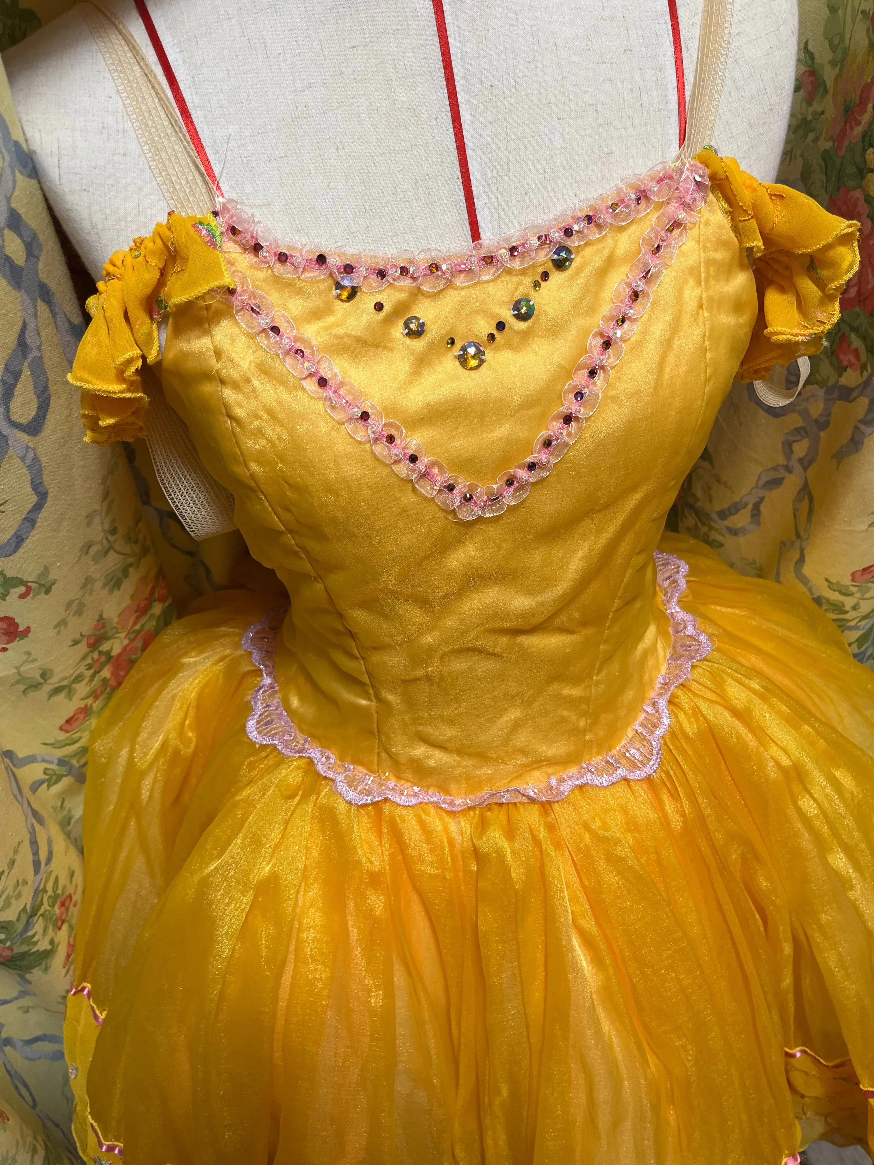 Bell shaped yellow tutu dresses - two styles - Hire only