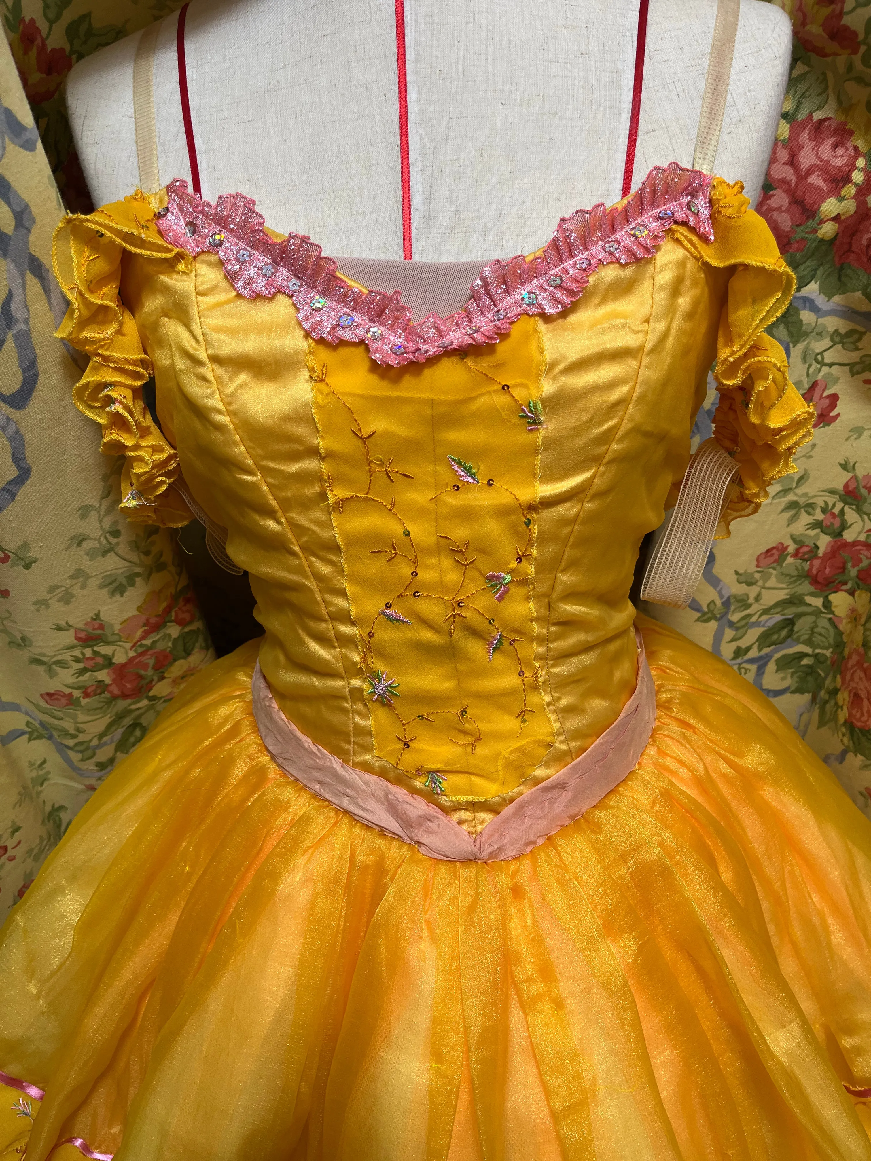 Bell shaped yellow tutu dresses - two styles - Hire only