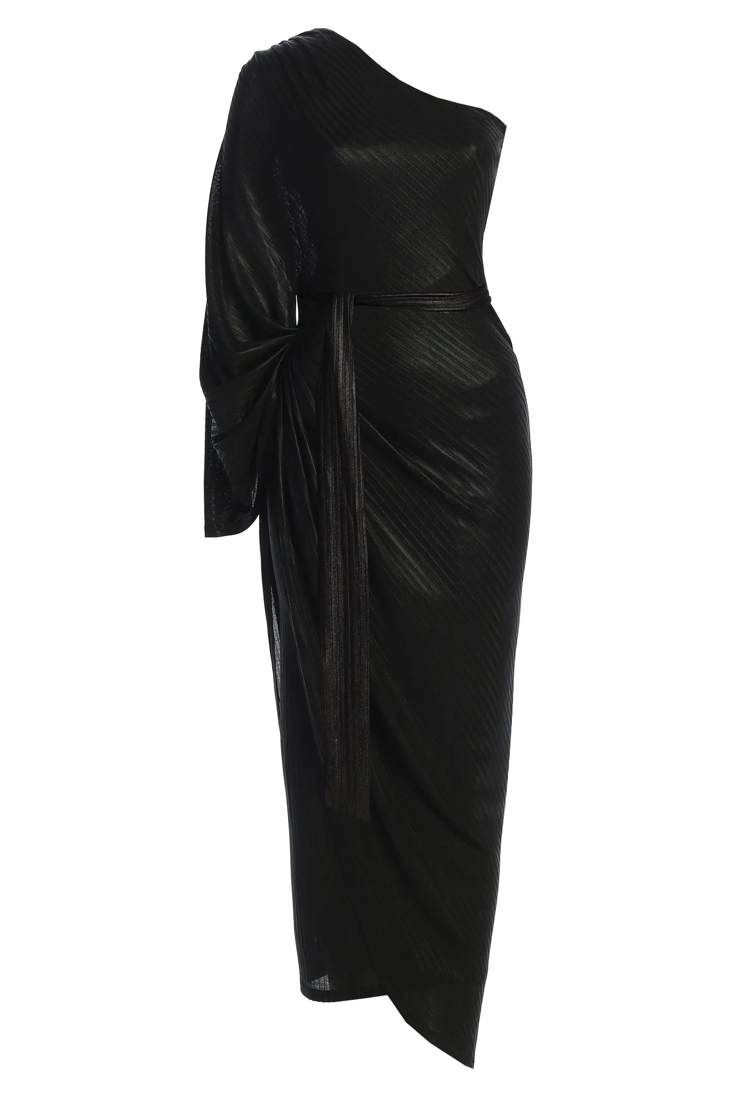 Black Amina Metallic Maxi Dress