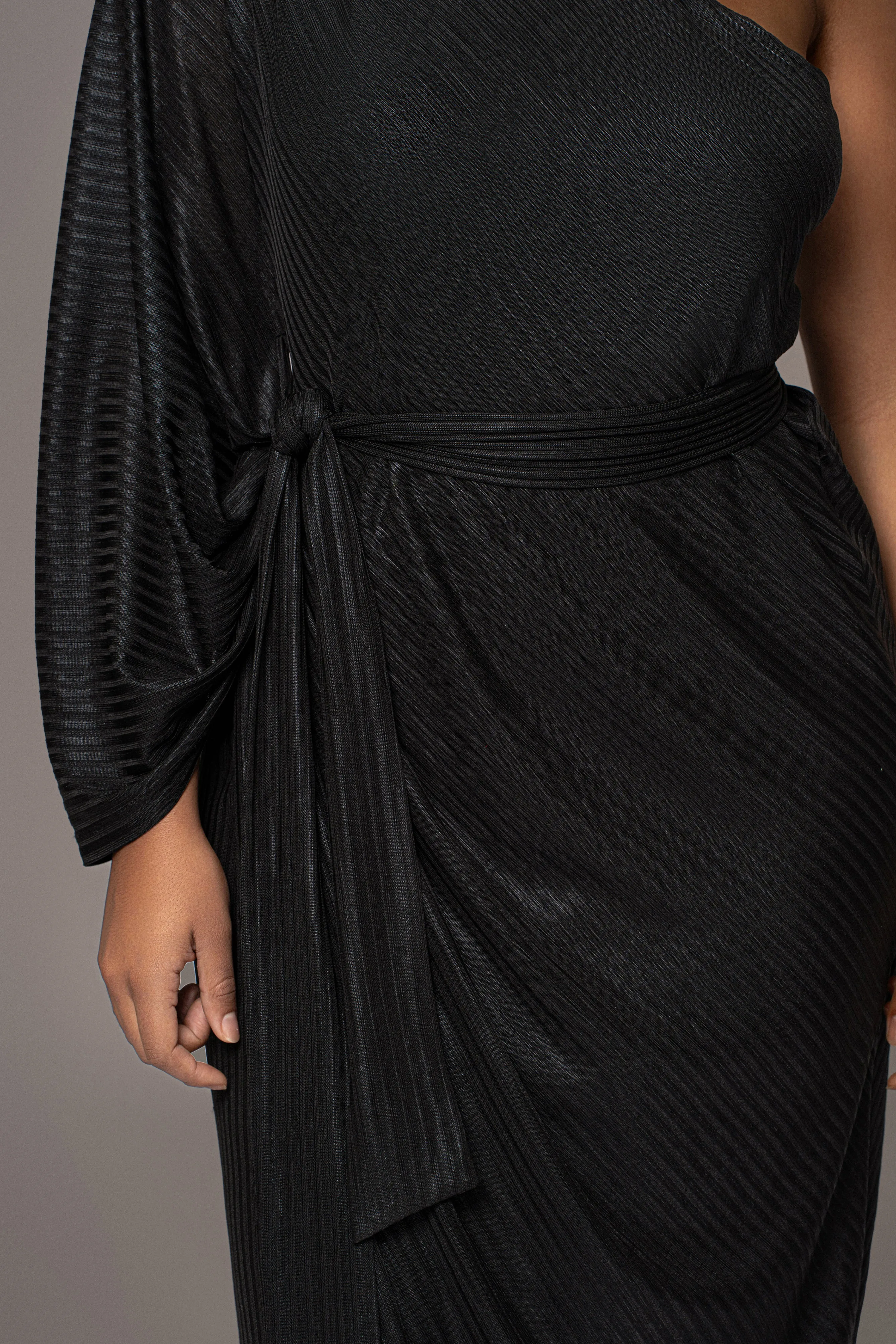 Black Amina Metallic Maxi Dress