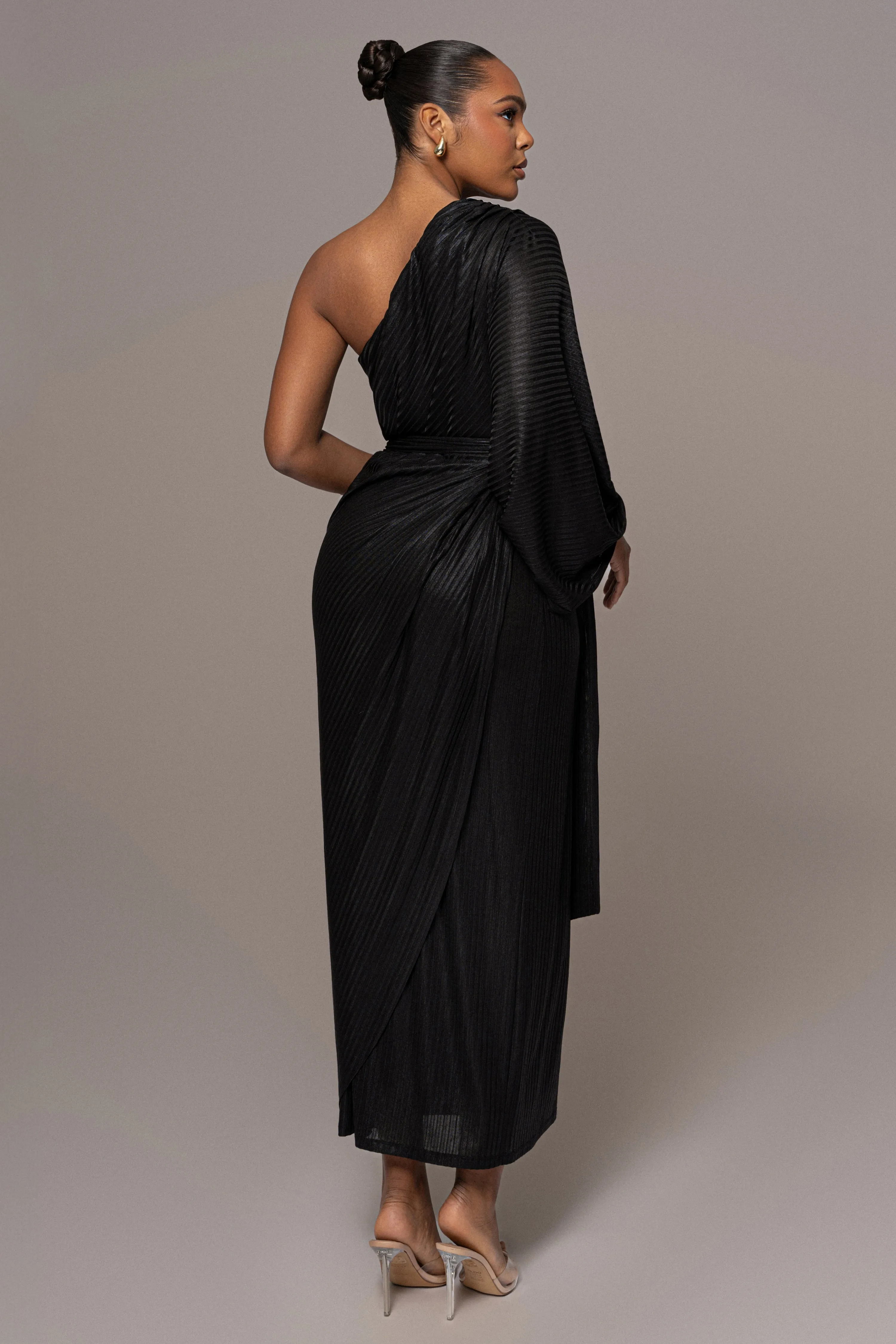 Black Amina Metallic Maxi Dress