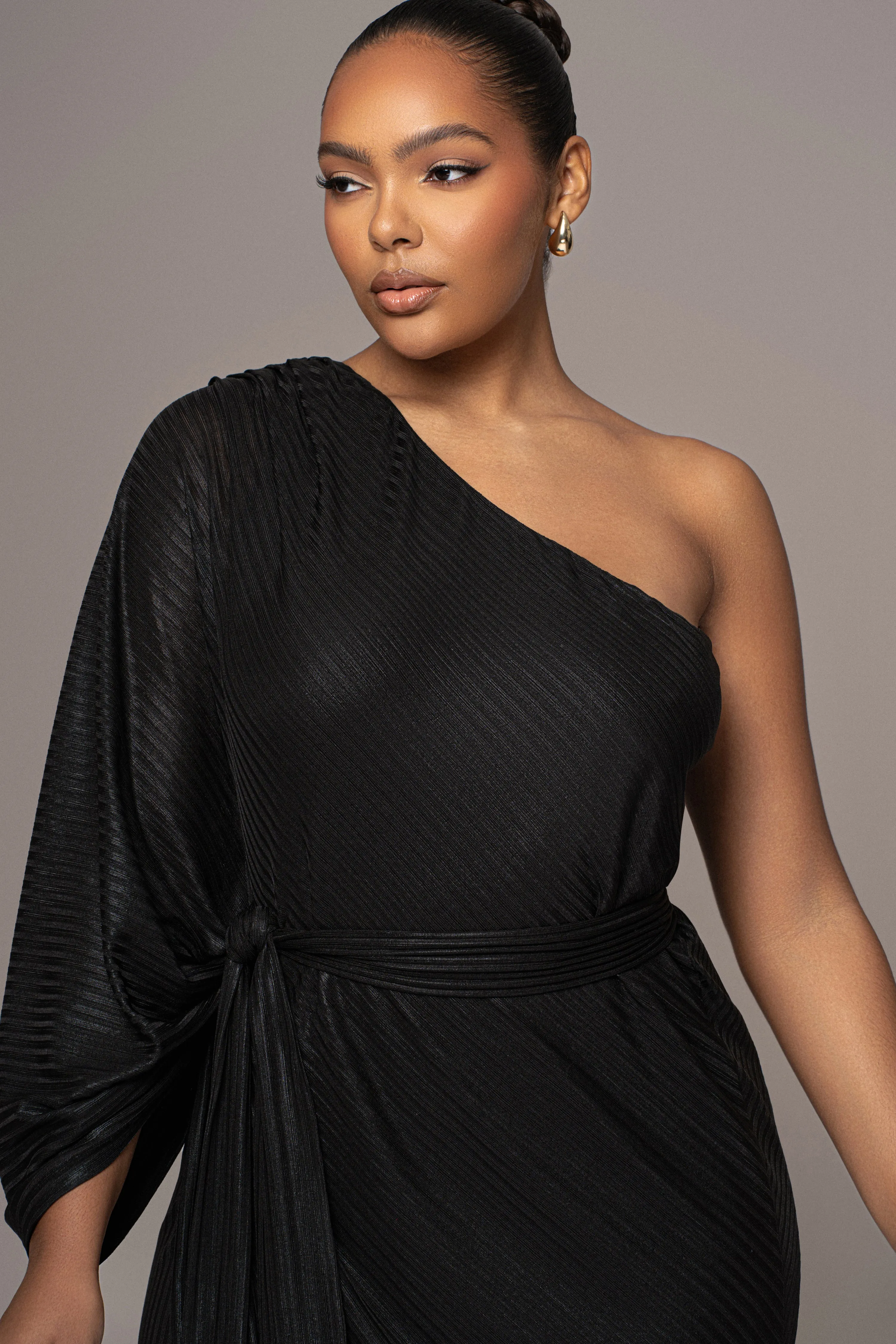 Black Amina Metallic Maxi Dress