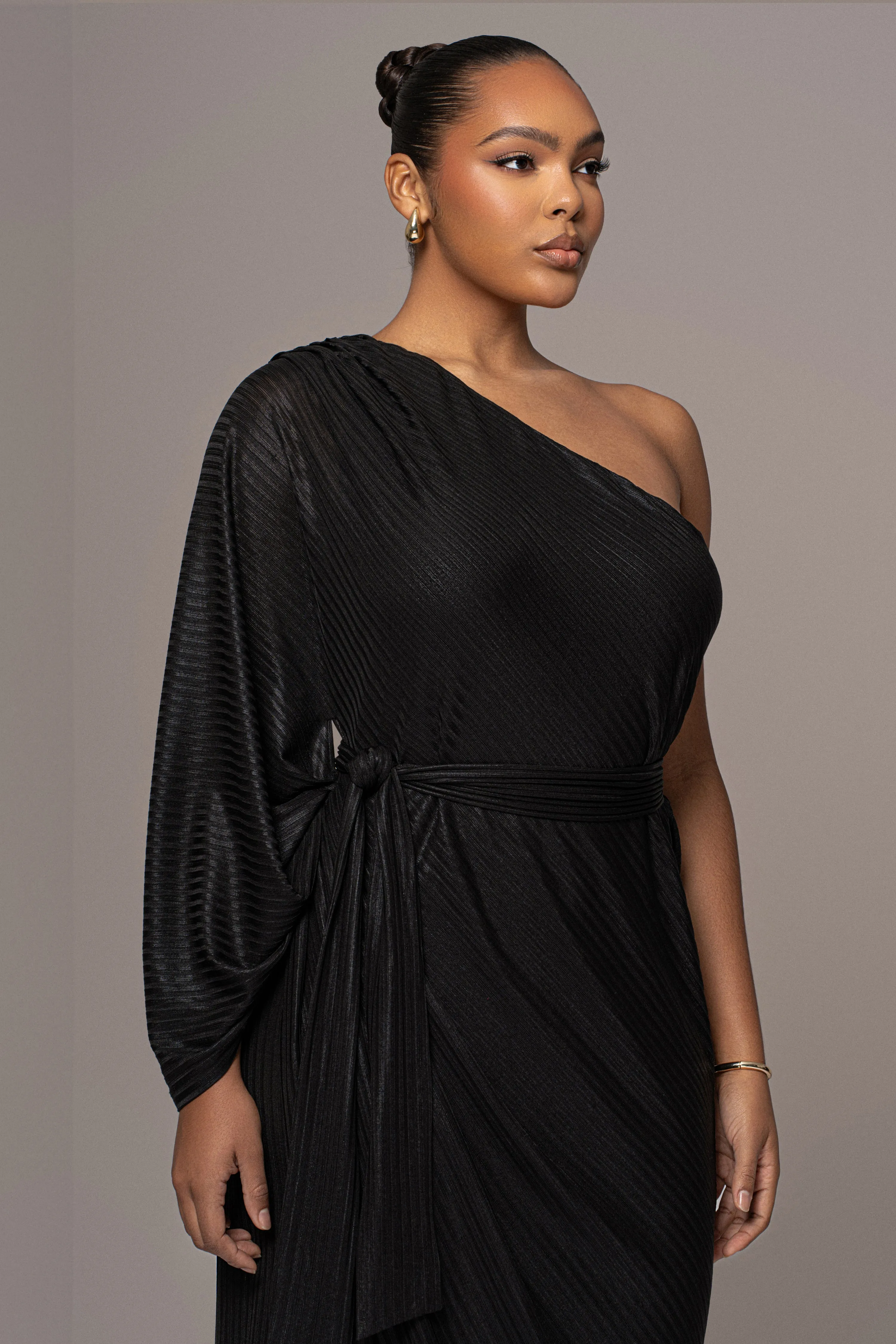 Black Amina Metallic Maxi Dress