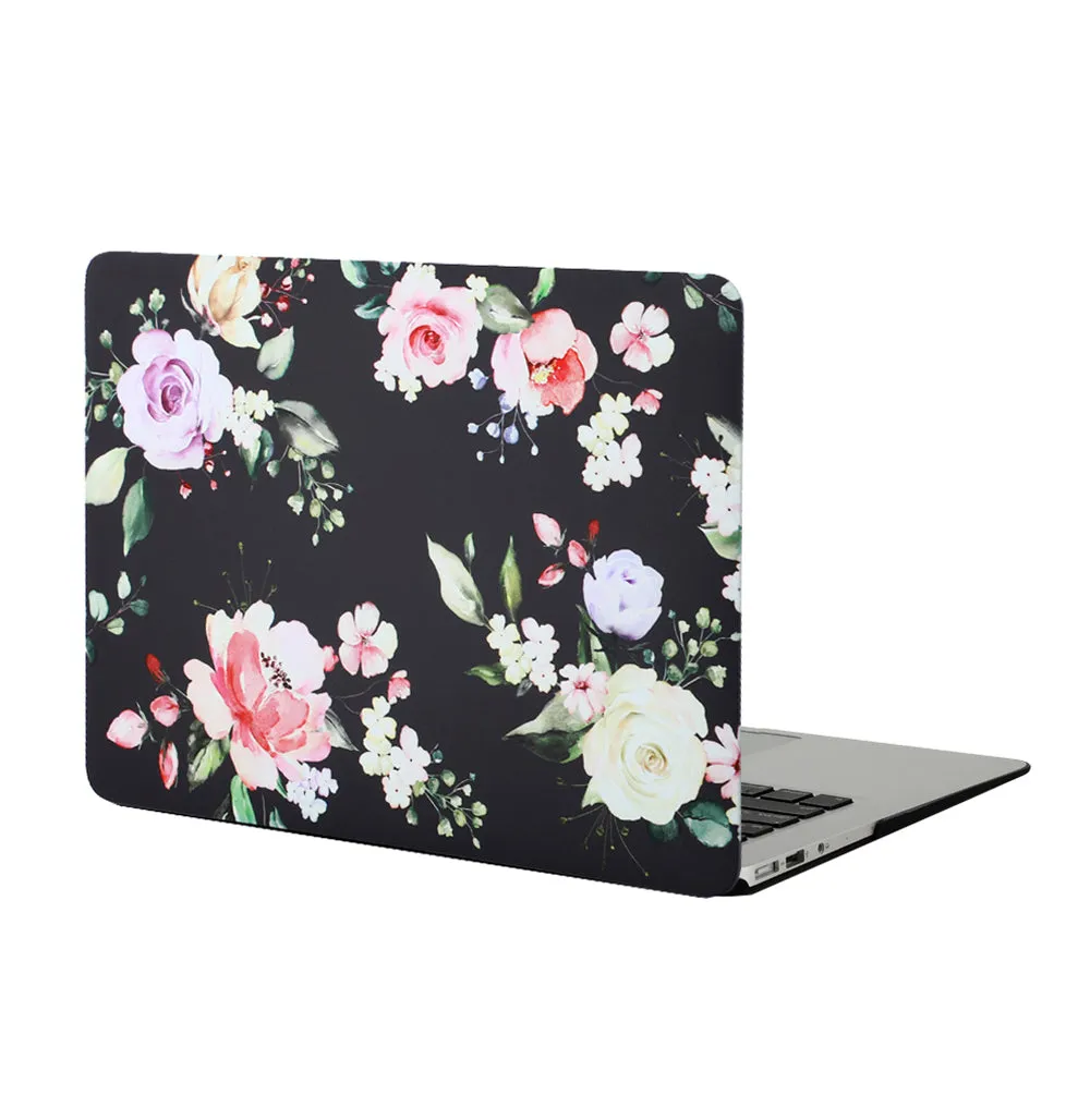 Black Floral MacBook Case