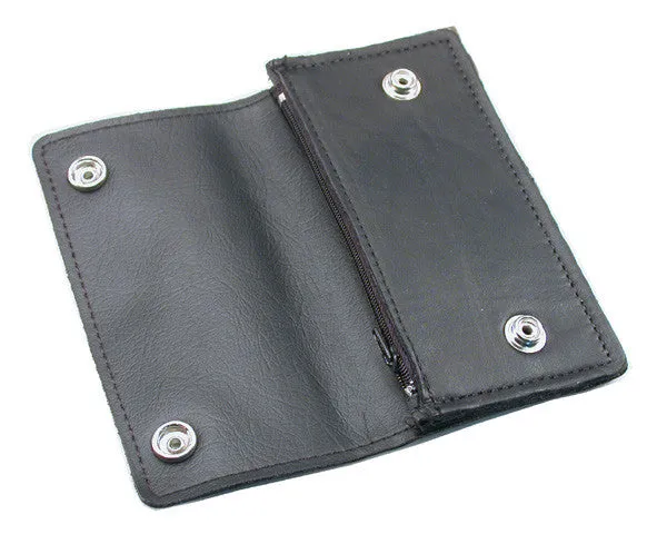 Black Soft Leather Biker Wallet