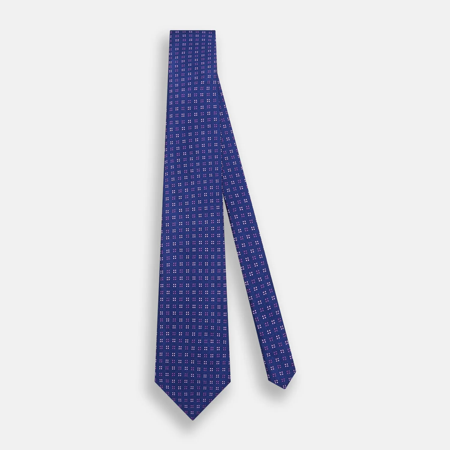 Blue and Pink Multi Dot Silk Tie