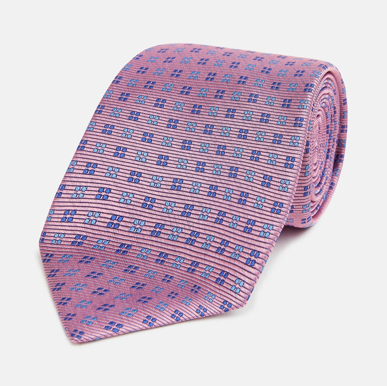 Blue and Pink Multi Dot Silk Tie