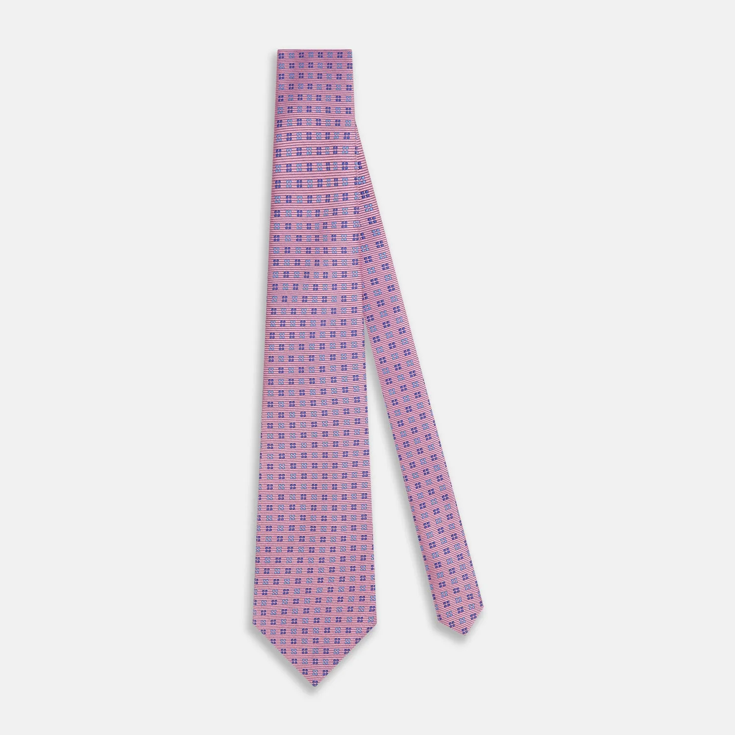 Blue and Pink Multi Dot Silk Tie