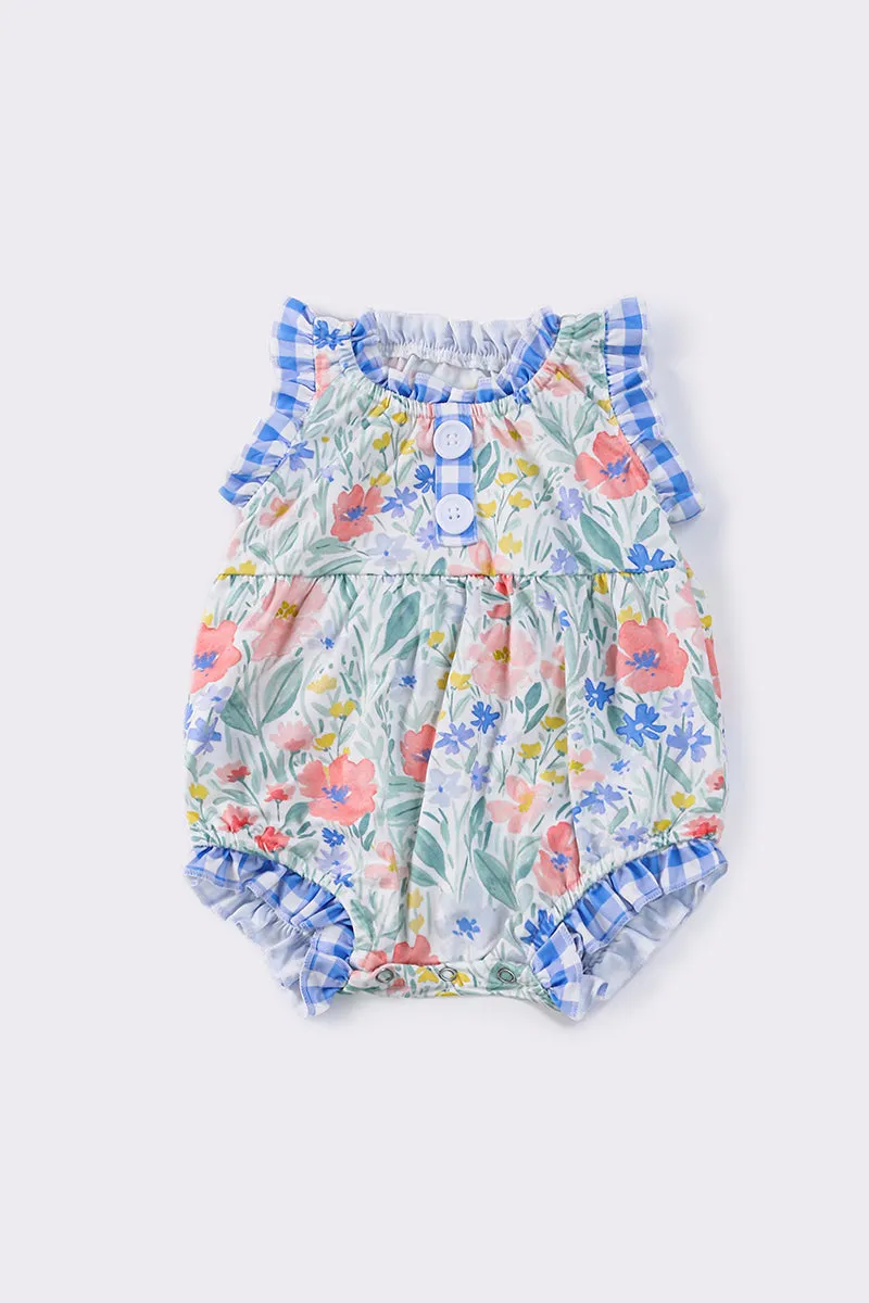 Blue floral baby bubble