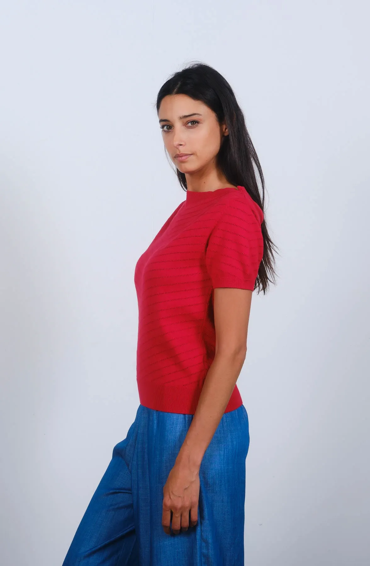 Boatneck in Toreador Red