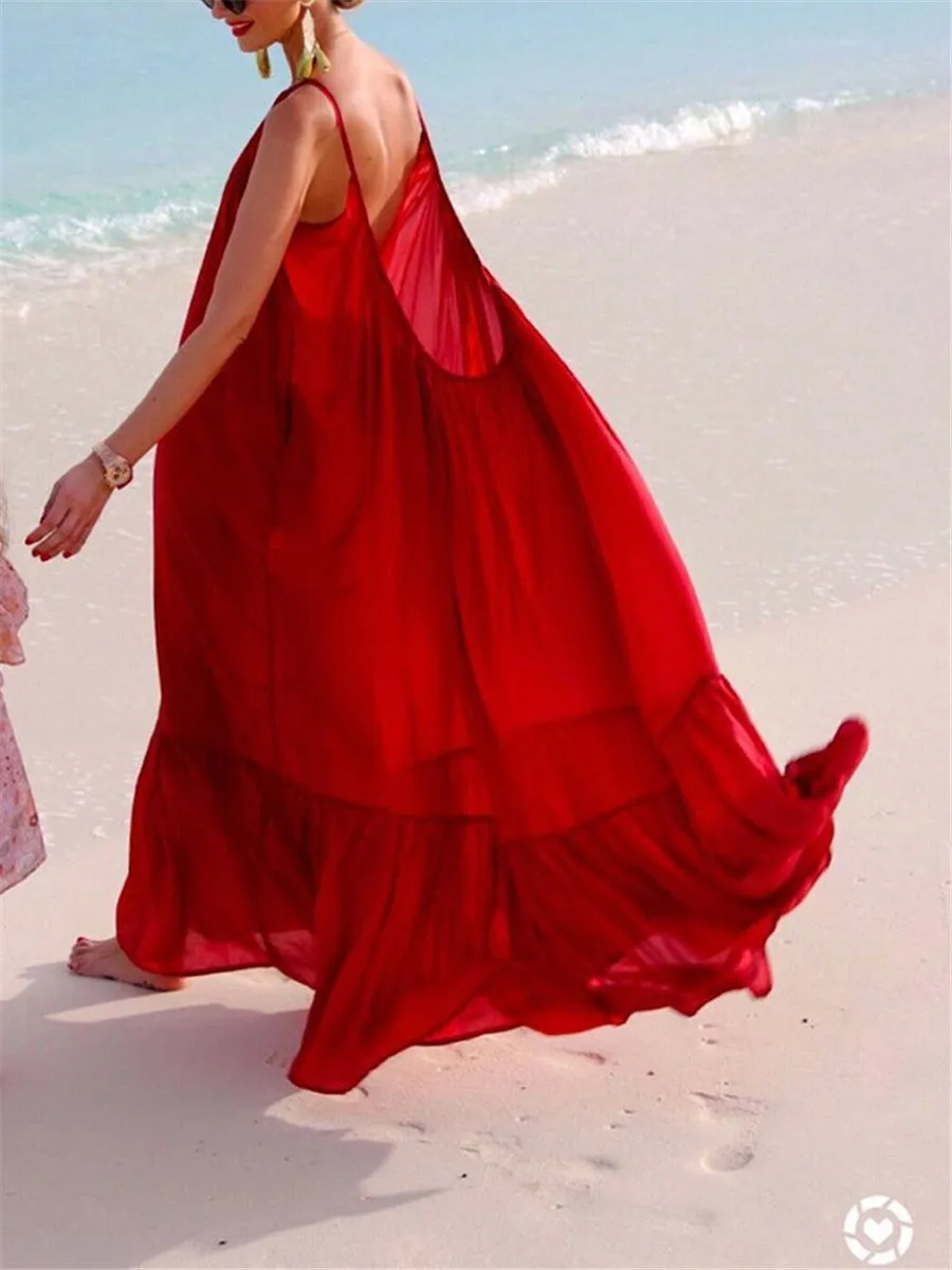 Bohemian Elegant Vacation Beach Loose Maxi Dress