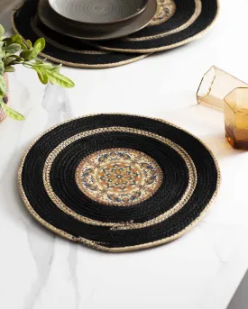 Bohemian Mandala Placemat - Black