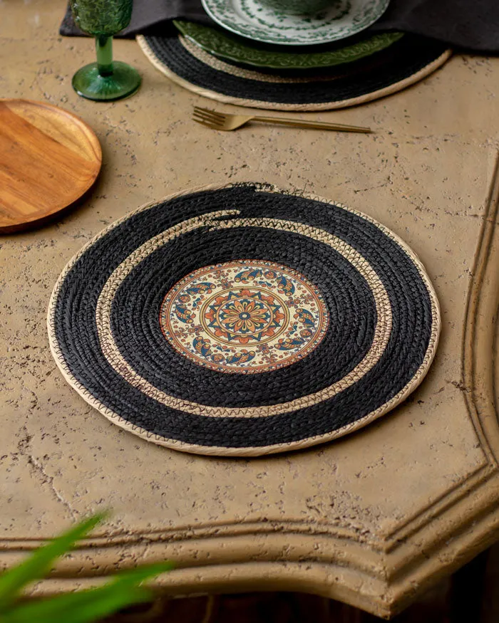 Bohemian Mandala Placemat - Black