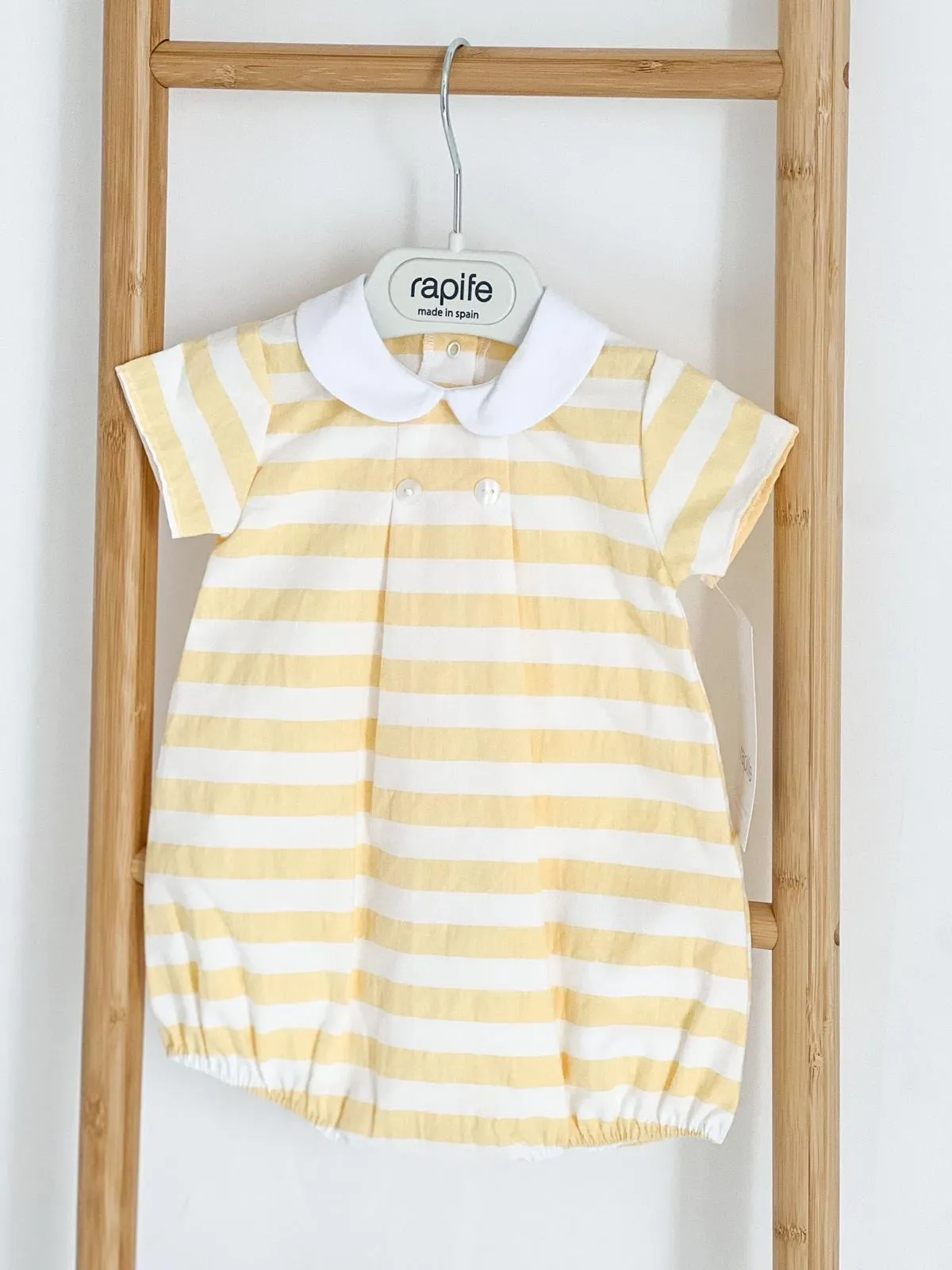 Boys Rapife Lemon Stripe Peter Pan Romper