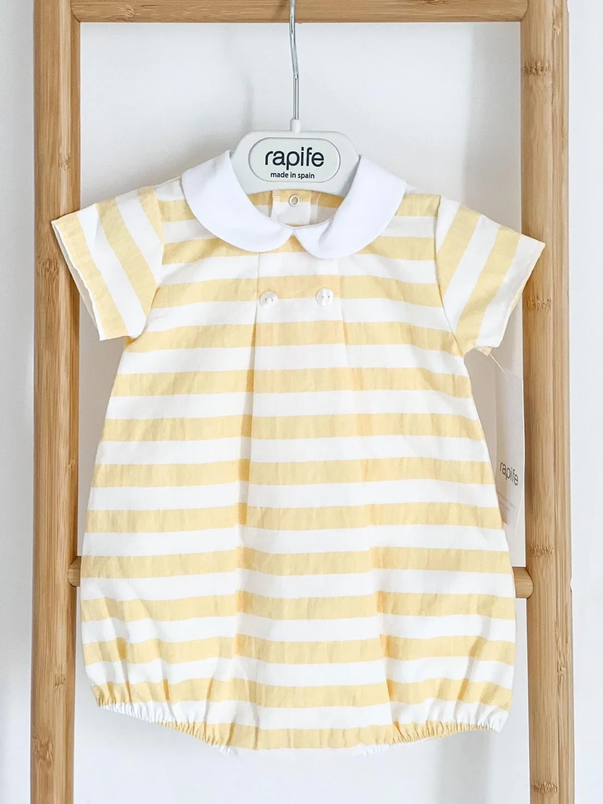 Boys Rapife Lemon Stripe Peter Pan Romper