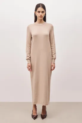 Cashmere Blend Column Maxi Dress - Birch